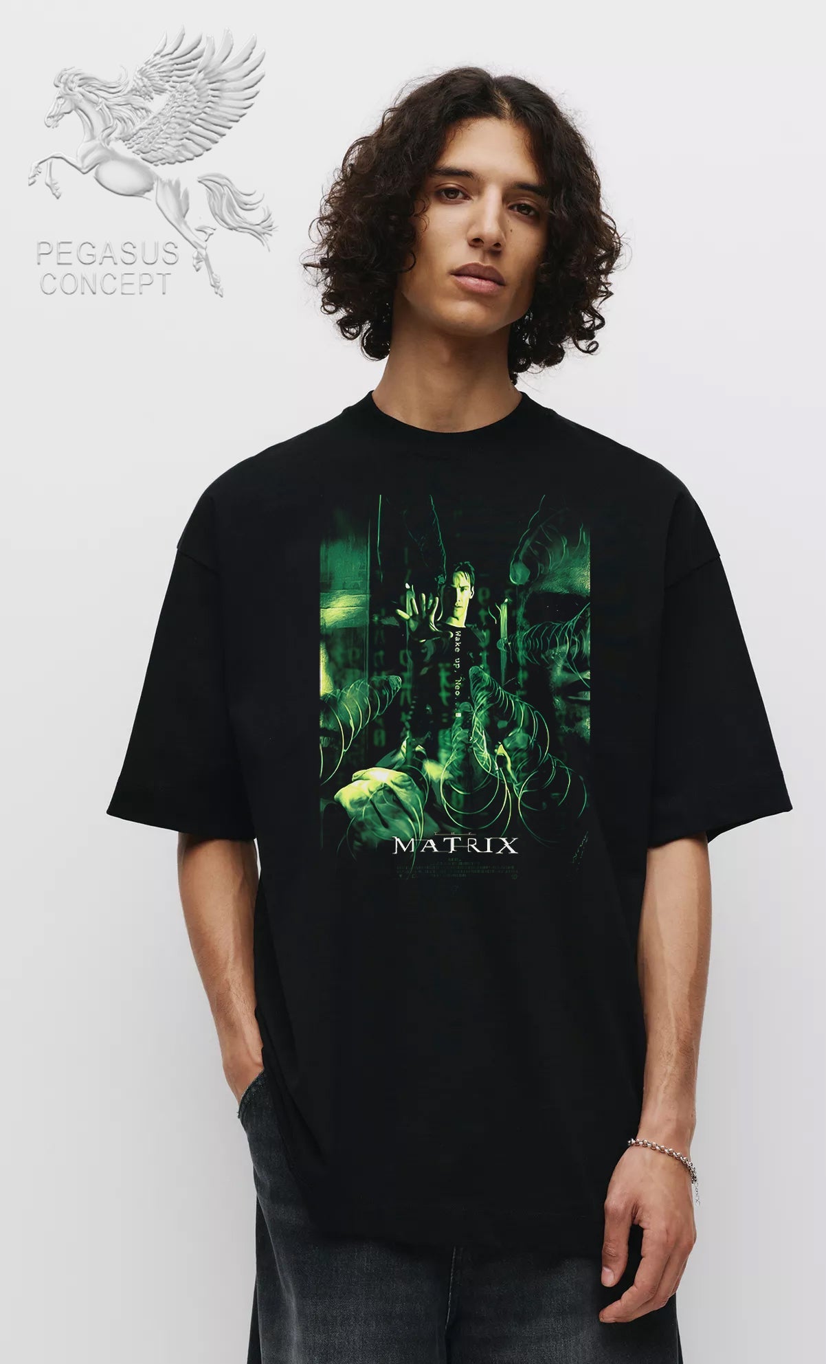 Μπλούζα μακό Premium ποιότητας σε χρώμα μαύρο με τύπωμα Matrix
