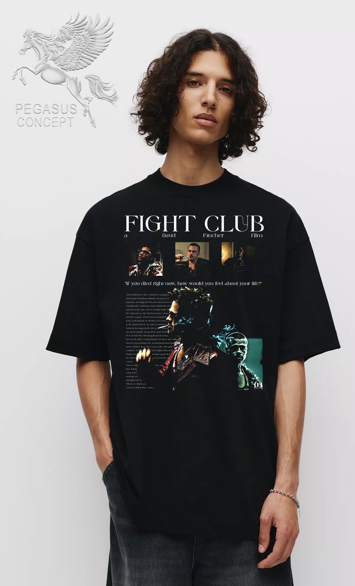 Μπλούζα μακό Premium ποιότητας σε χρώμα μαύρο με τύπωμα Fight Club