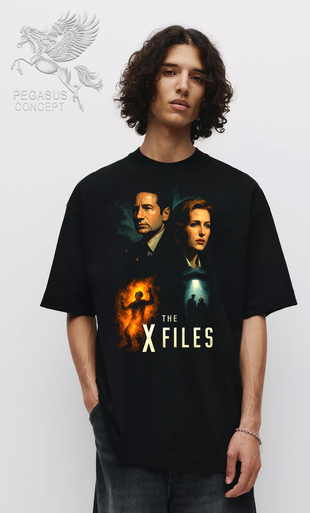 Μπλούζα μακό Premium ποιότητας σε χρώμα μαύρο με τύπωμα X-Files