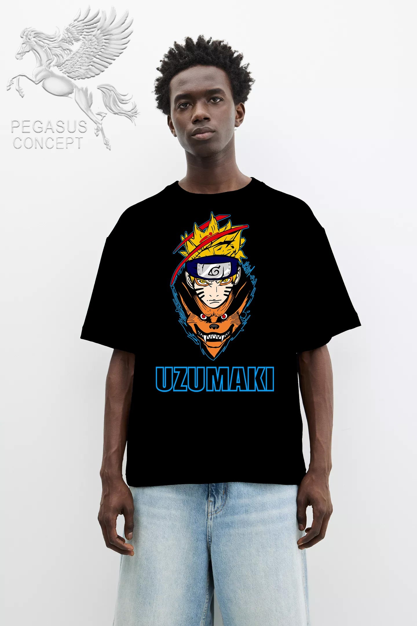 Μπλούζα μακό Premium ποιότητας σε χρώμα μαύρο με τύπωμα Naruto