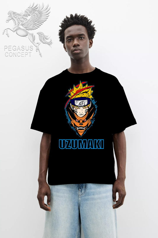 Μπλούζα μακό Premium ποιότητας σε χρώμα μαύρο με τύπωμα Naruto