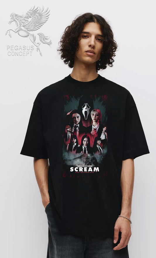 Μπλούζα μακό Premium ποιότητας σε χρώμα μαύρο με τύπωμα Scream
