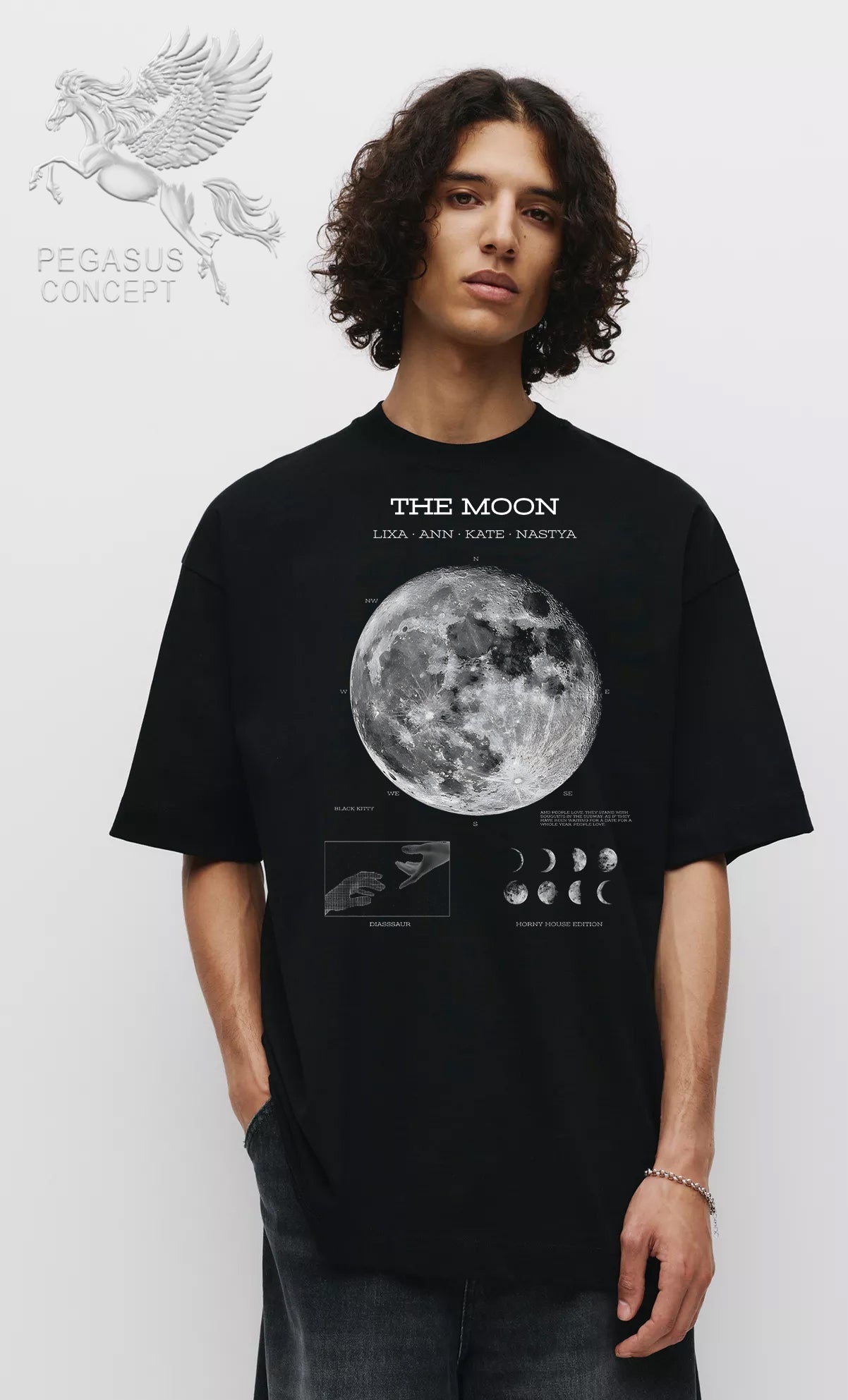 Μπλούζα μακό Premium ποιότητας σε χρώμα μαύρο με τύπωμα The Moon