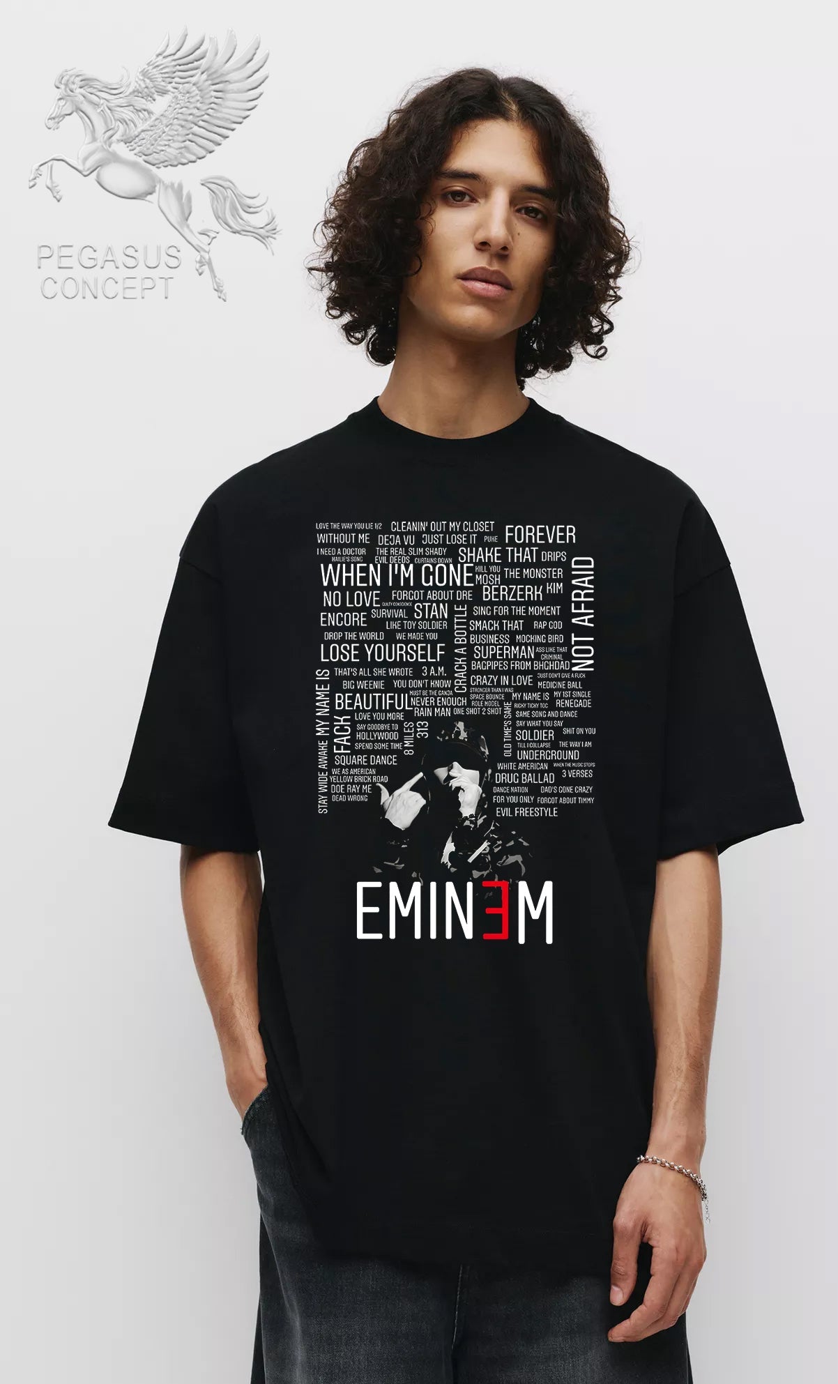 Μπλούζα μακό Premium ποιότητας σε χρώμα μαύρο με τύπωμα Eminem