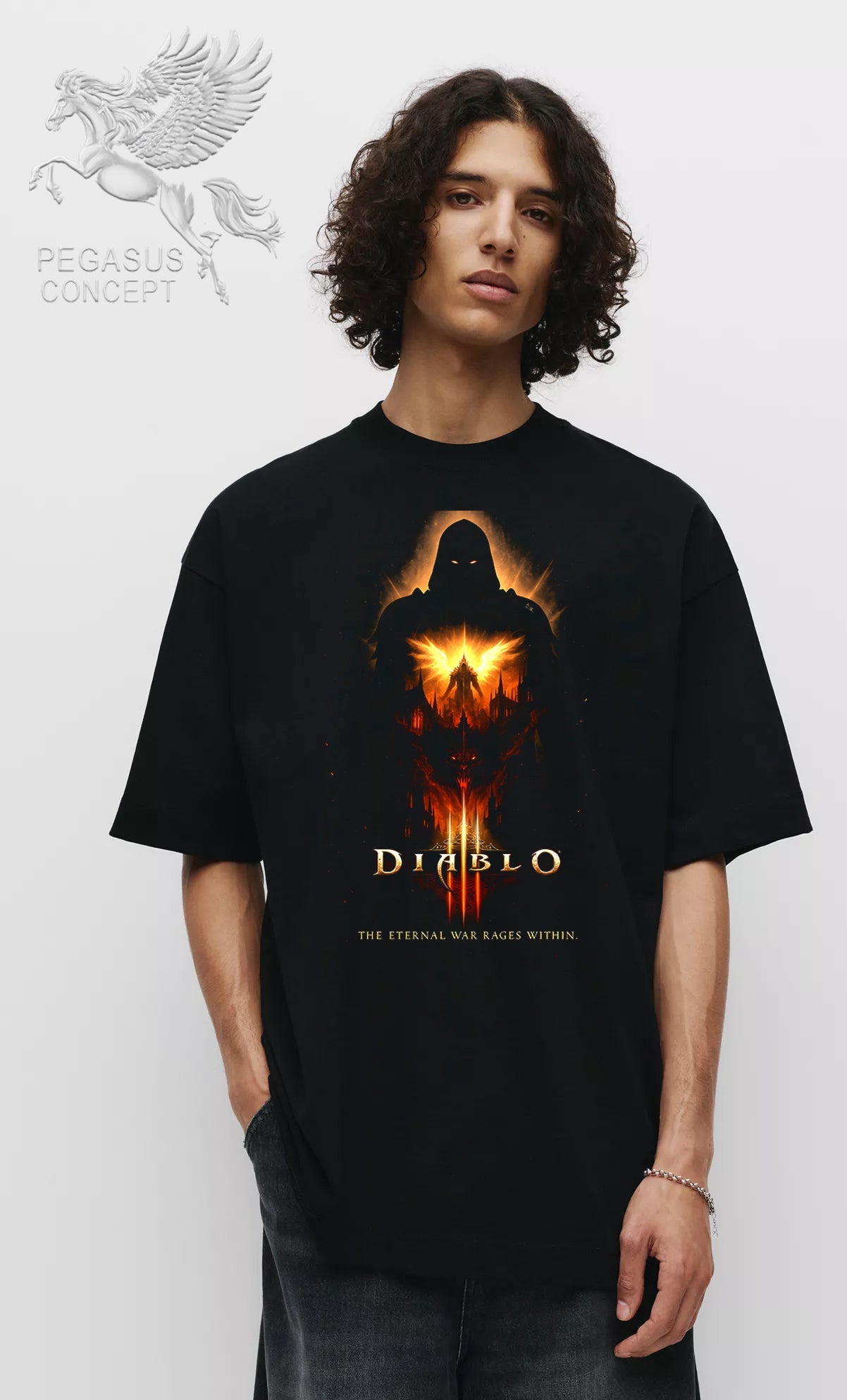 Μπλούζα μακό Premium ποιότητας σε χρώμα μαύρο με τύπωμα Diablo