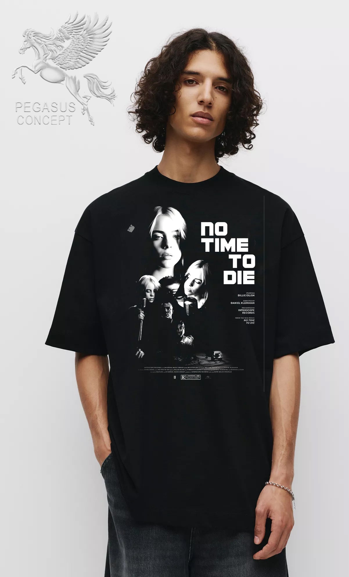 Μπλούζα μακό Premium ποιότητας σε χρώμα μαύρο με τύπωμα Billie Eilish