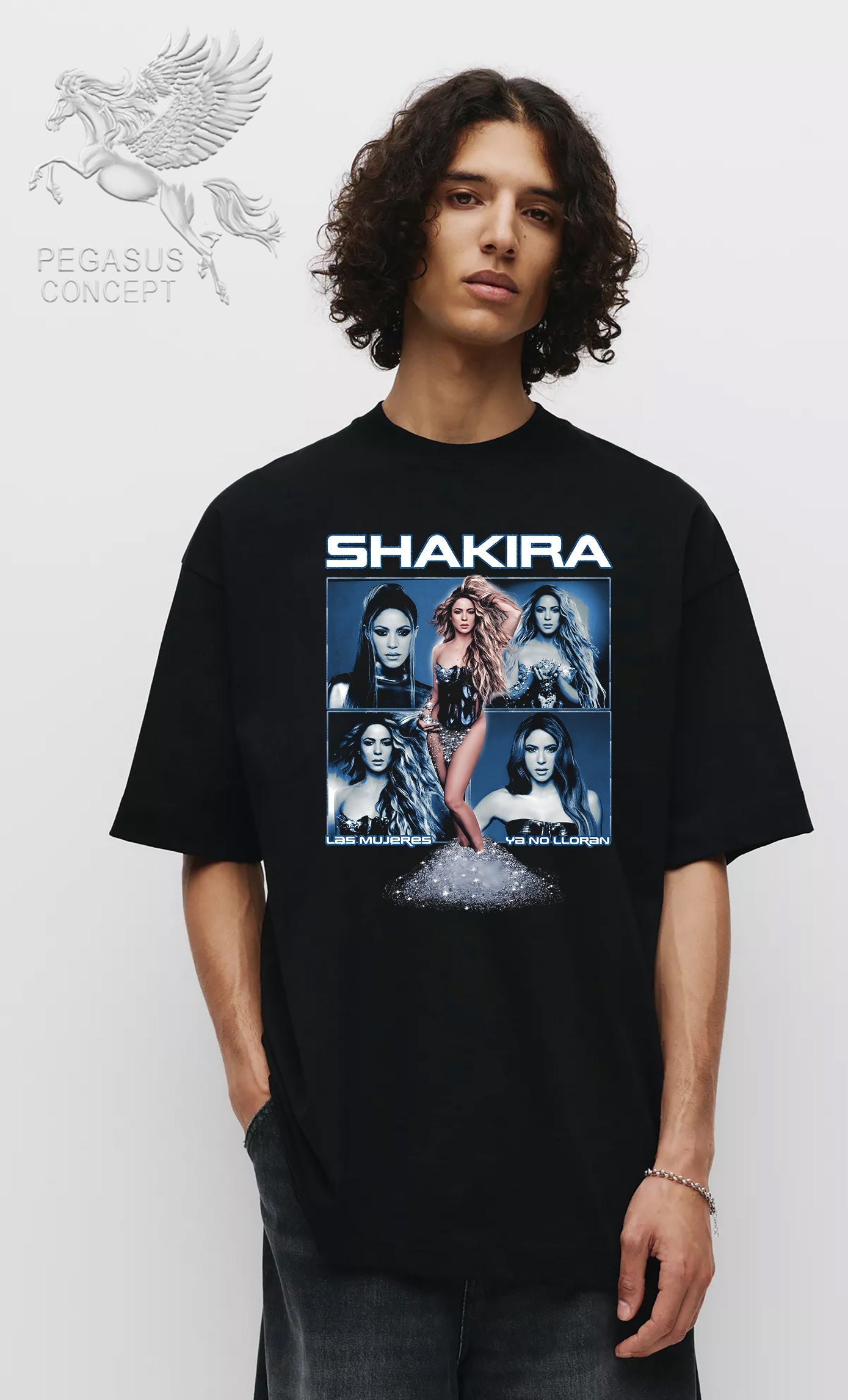 Μπλούζα μακό Premium ποιότητας σε χρώμα μαύρο με τύπωμα Shakira
