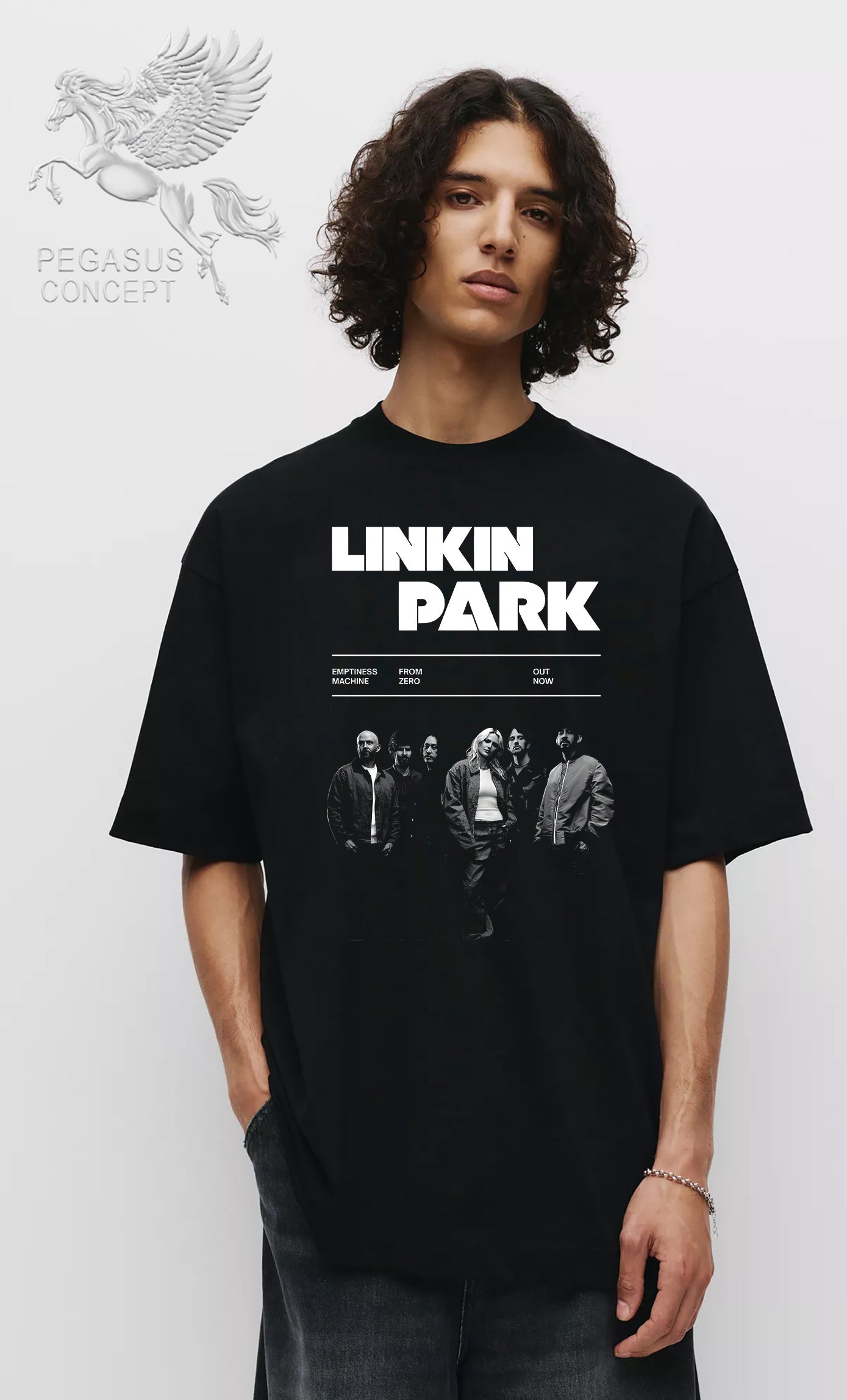 Μπλούζα μακό Premium ποιότητας σε χρώμα μαύρο με τύπωμα Linkin Park