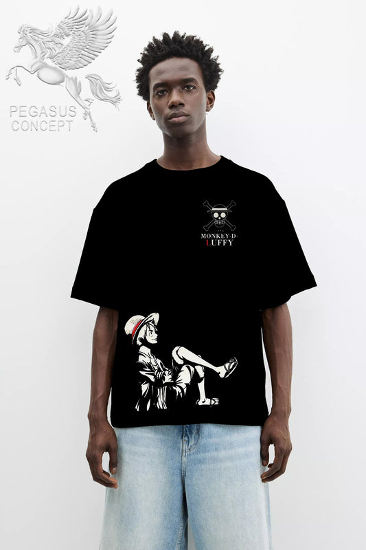 Μπλούζα μακό Premium ποιότητας σε χρώμα μαύρο με τύπωμα One Piece