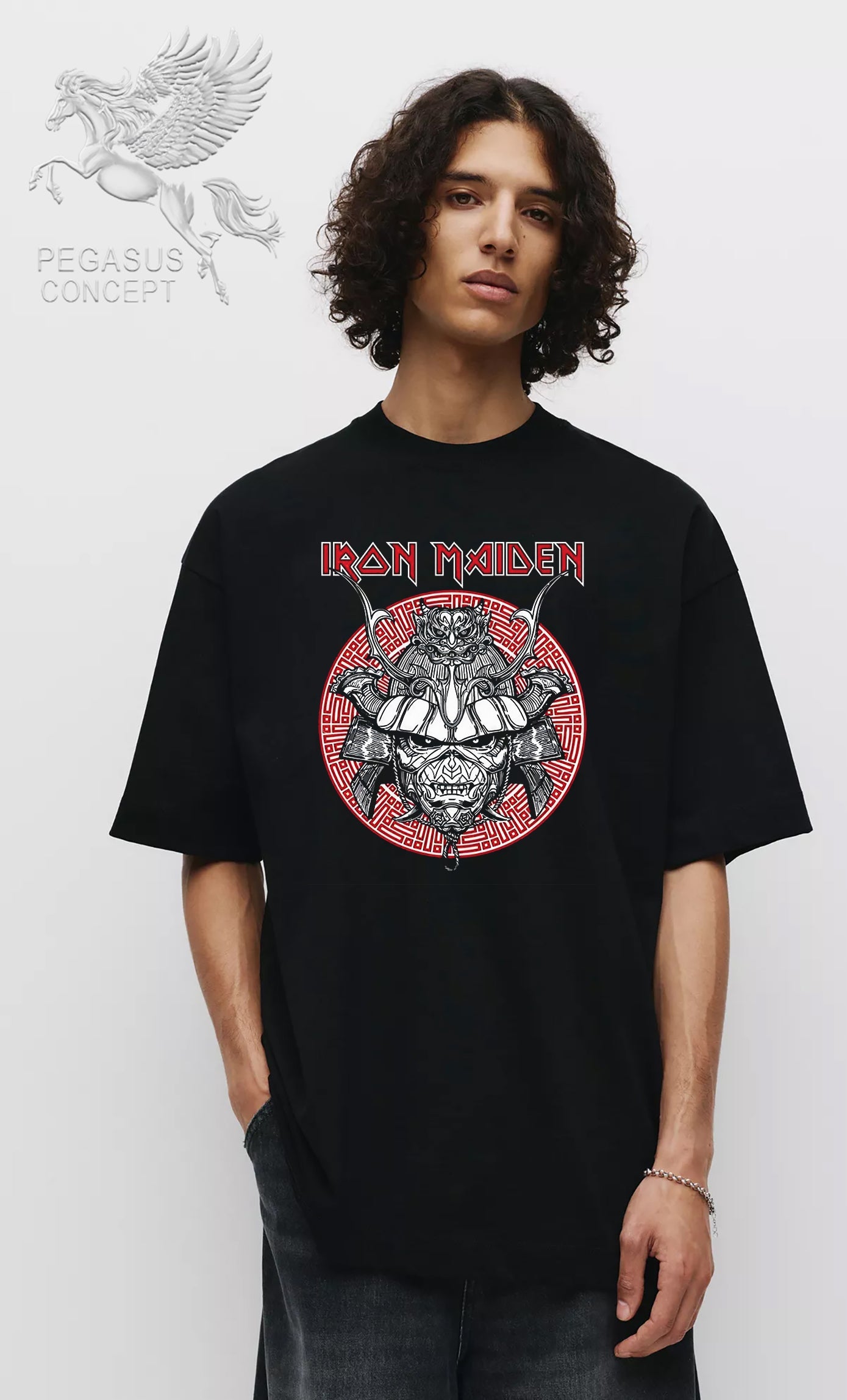 Μπλούζα μακό Premium ποιότητας σε χρώμα μαύρο με τύπωμα Iron Maiden