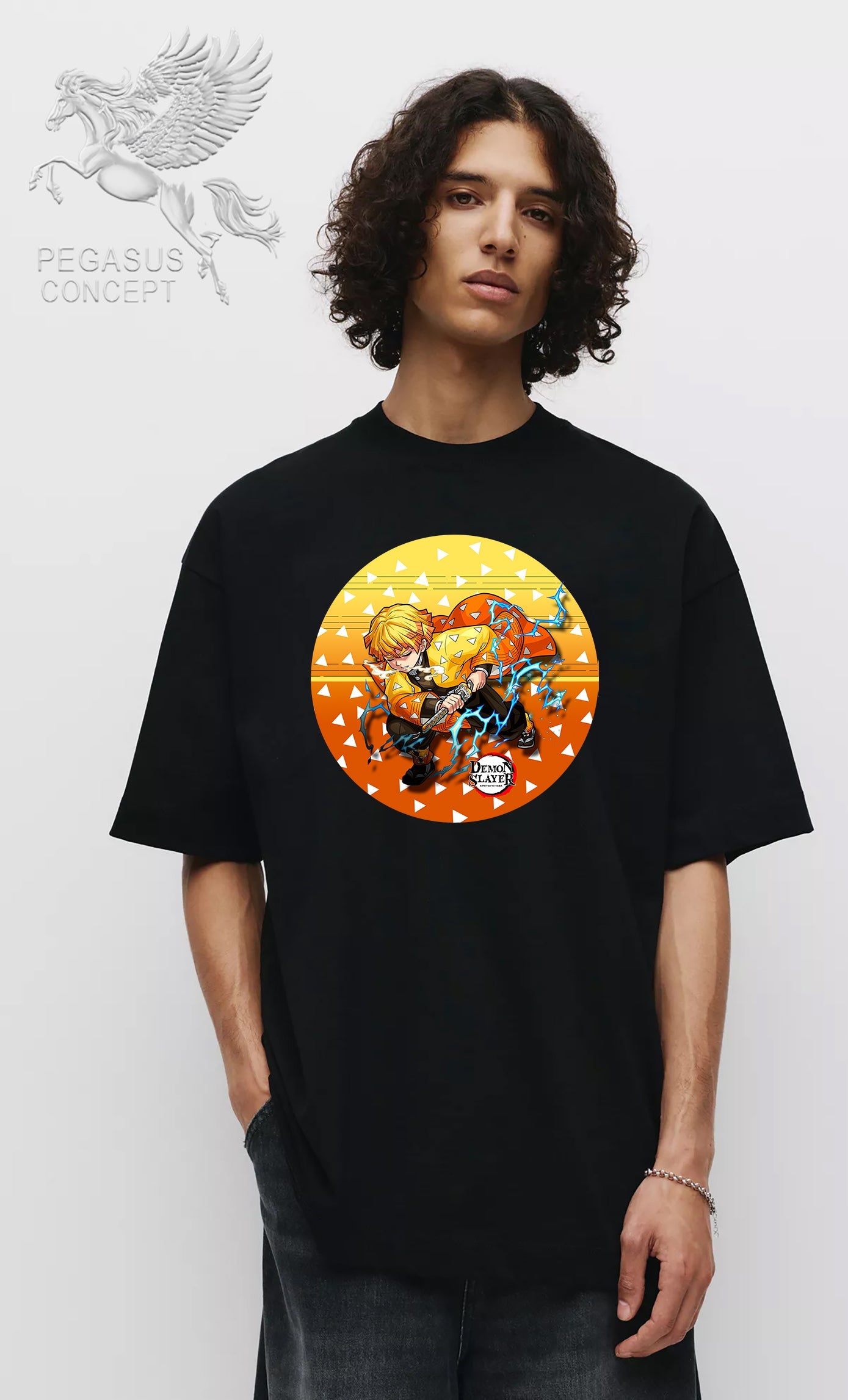 Μπλούζα μακό Premium ποιότητας σε χρώμα μαύρο με τύπωμα Demon Slayer