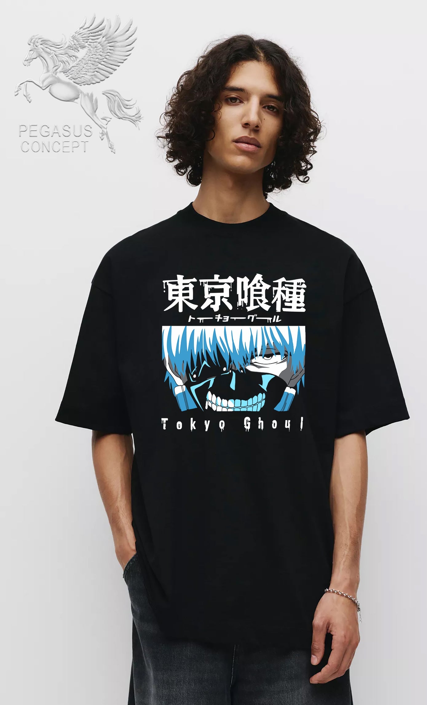 Μπλούζα μακό Premium ποιότητας σε χρώμα μαύρο με τύπωμα Tokyo Ghoul