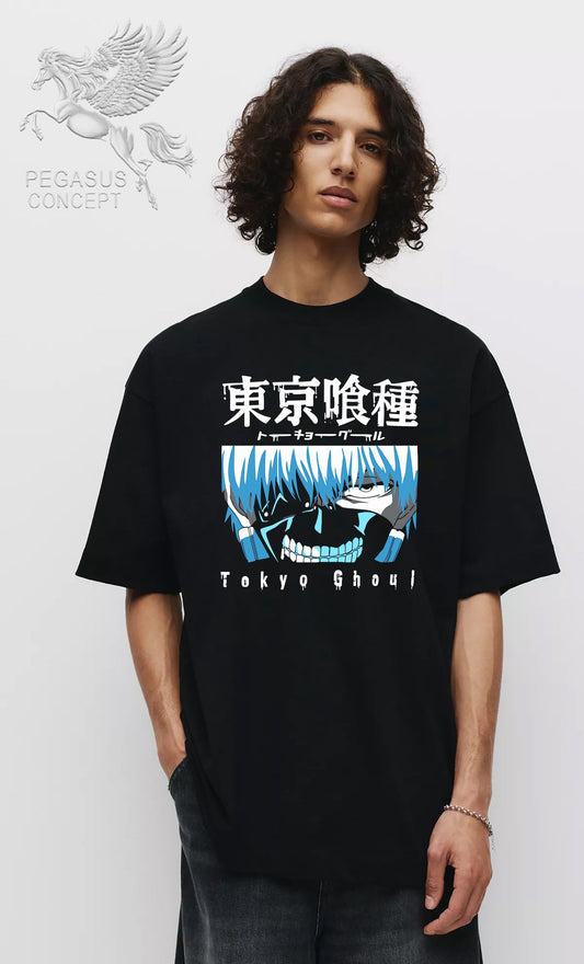 Μπλούζα μακό Premium ποιότητας σε χρώμα μαύρο με τύπωμα Tokyo Ghoul