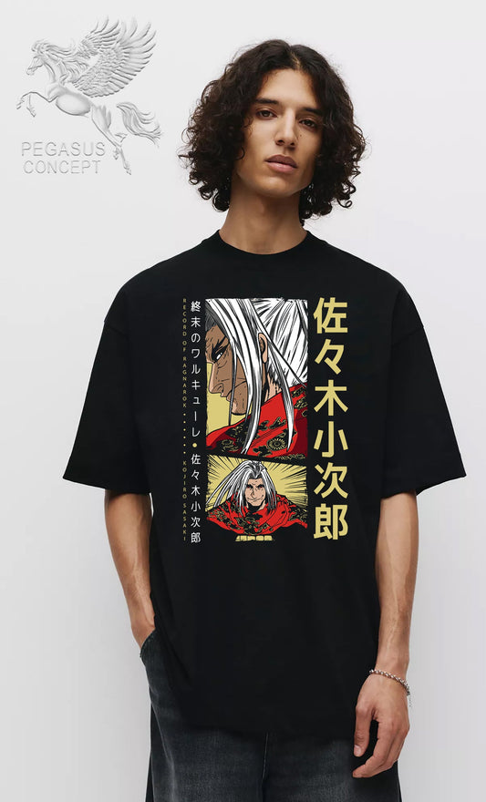 Μπλούζα μακό Premium ποιότητας σε χρώμα μαύρο με τύπωμα Record of Ragnarok