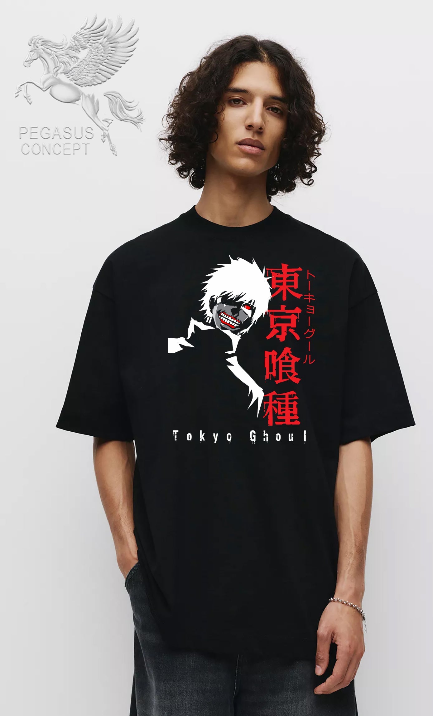 Μπλούζα μακό Premium ποιότητας σε χρώμα μαύρο με τύπωμα Tokyo Ghoul