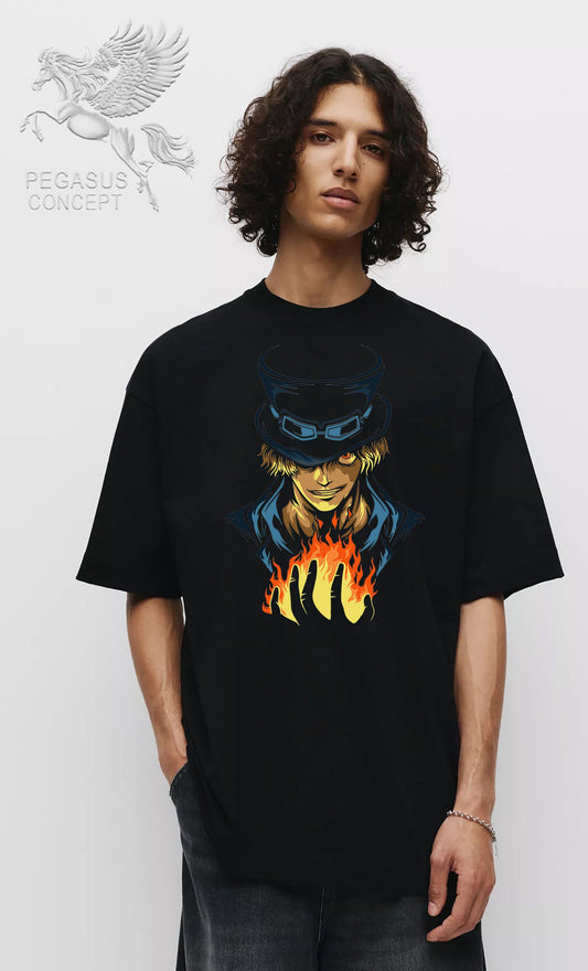 Μπλούζα μακό Premium ποιότητας σε χρώμα μαύρο με τύπωμα One Piece