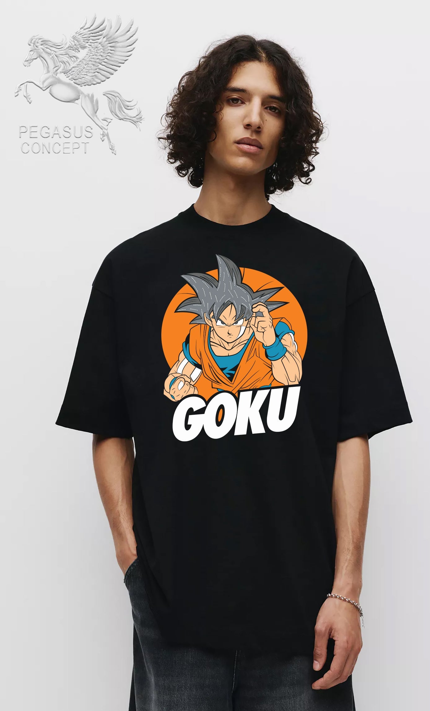 Μπλούζα μακό Premium ποιότητας σε χρώμα μαύρο με τύπωμα Goku