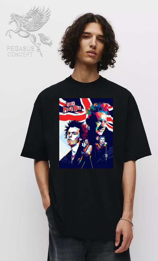 Μπλούζα μακό Premium ποιότητας σε χρώμα μαύρο με τύπωμα Sex Pistols