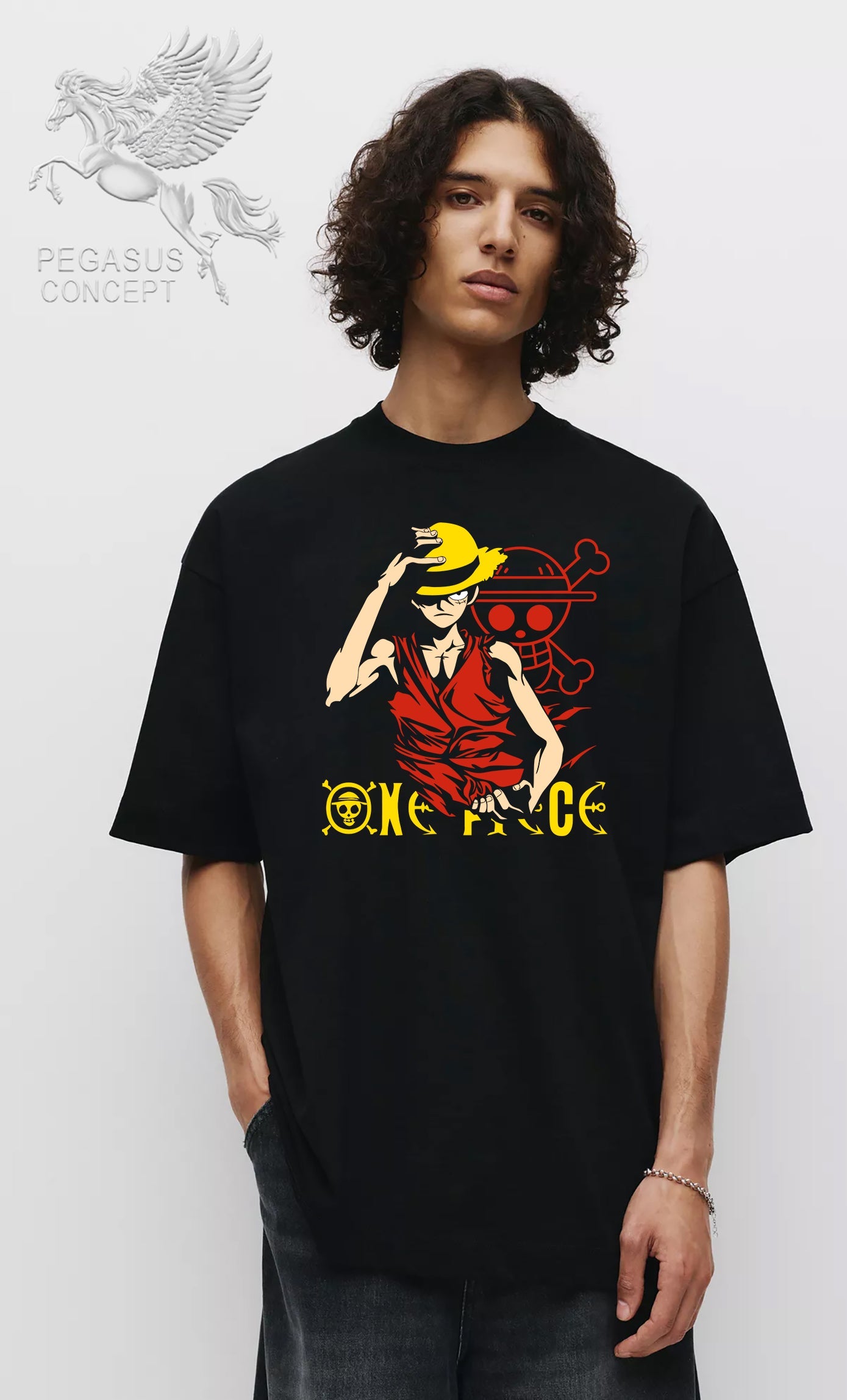 Μπλούζα μακό Premium ποιότητας σε χρώμα μαύρο με τύπωμα One Piece