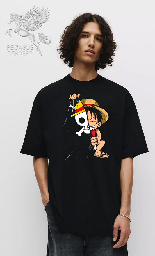 Μπλούζα μακό Premium ποιότητας σε χρώμα μαύρο με τύπωμα One Piece