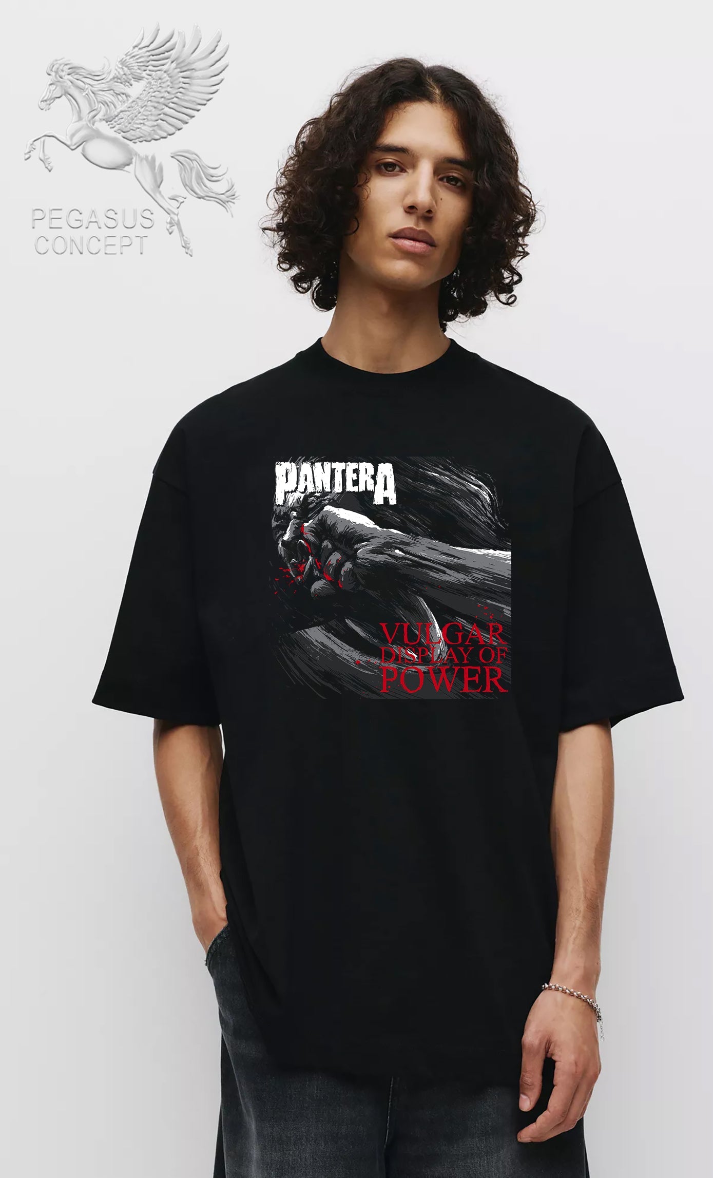 Μπλούζα μακό Premium ποιότητας σε χρώμα μαύρο με τύπωμα Pantera