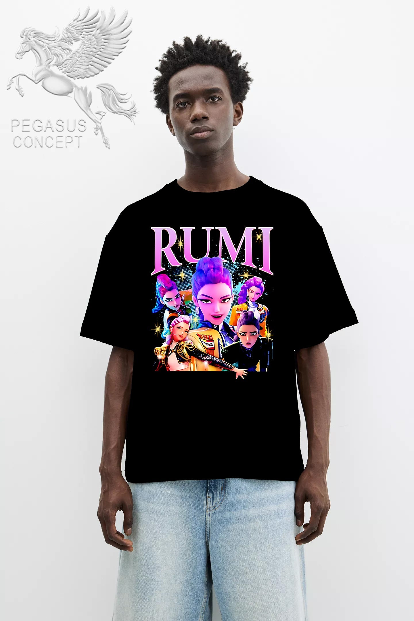 Μπλούζα μακό Premium ποιότητας σε χρώμα μαύρο με τύπωμα Kumi