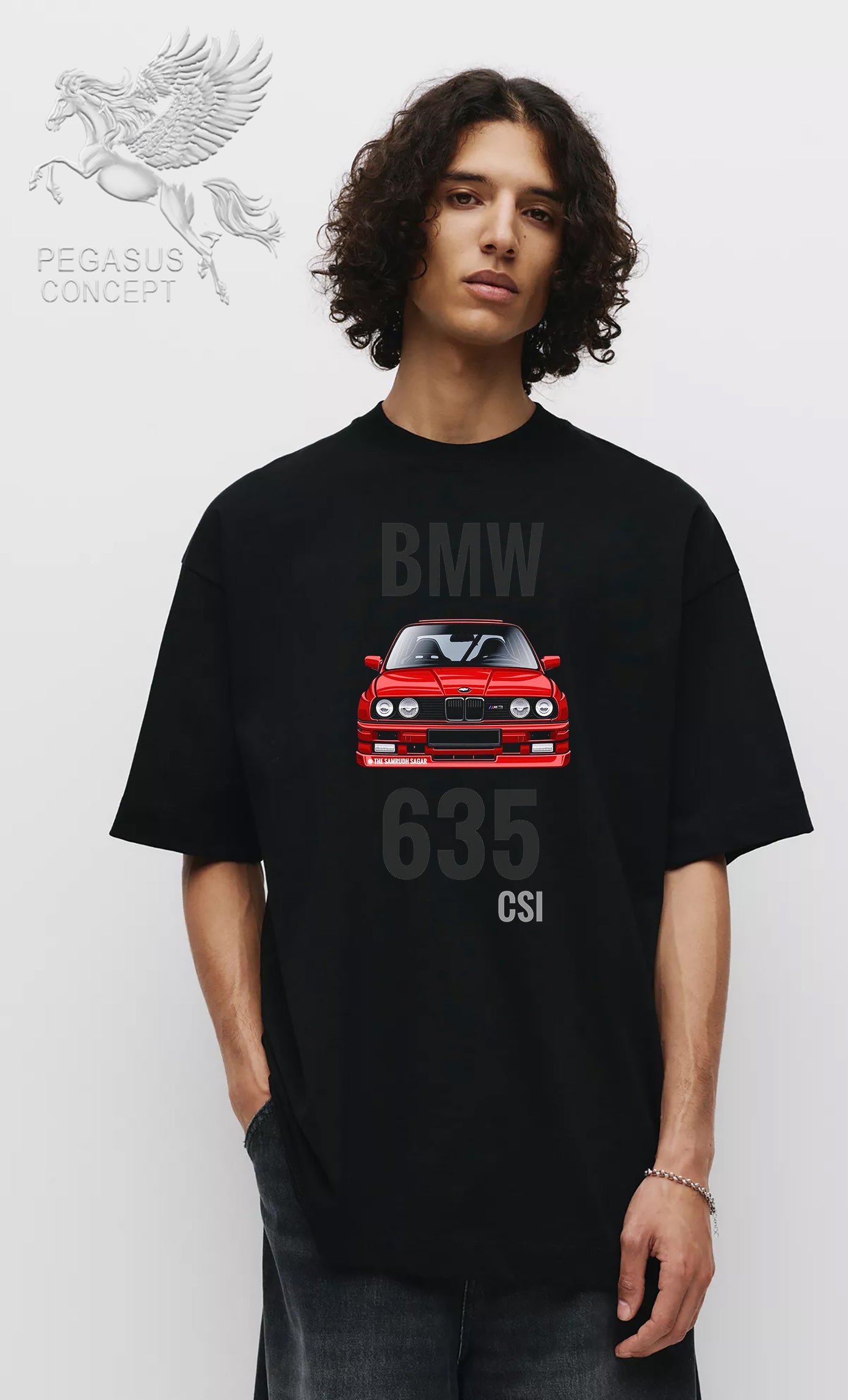 Μπλούζα μακό Premium ποιότητας σε χρώμα μαύρο με τύπωμα BMW 635