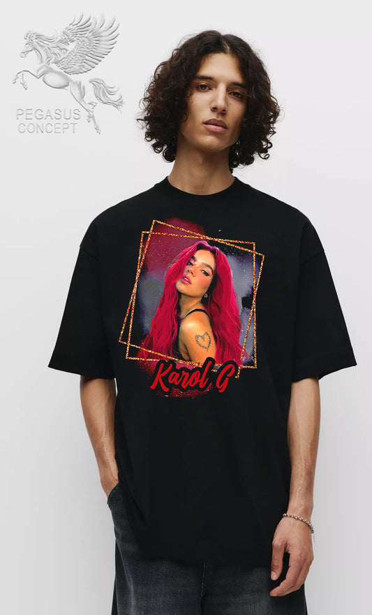Μπλούζα μακό Premium ποιότητας σε χρώμα μαύρο με τύπωμα Karol G