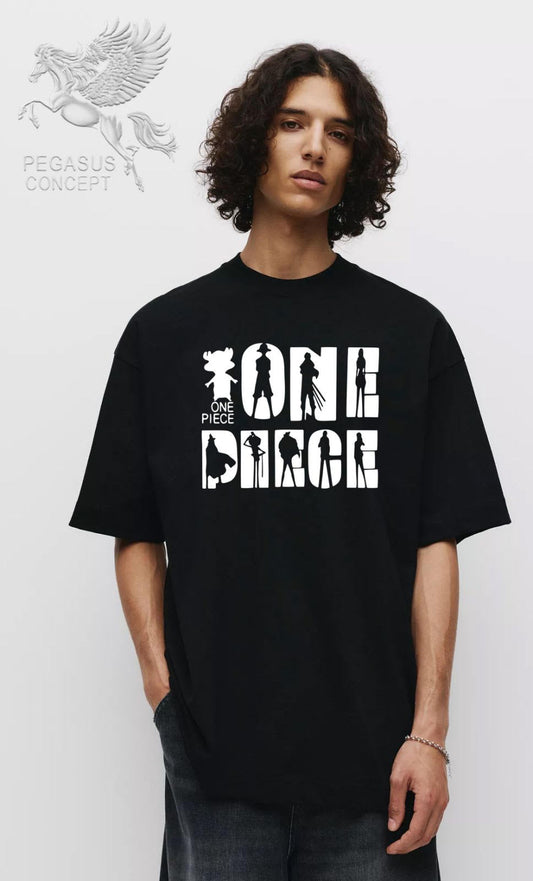 Μπλούζα μακό Premium ποιότητας σε χρώμα μαύρο με τύπωμα One Piece