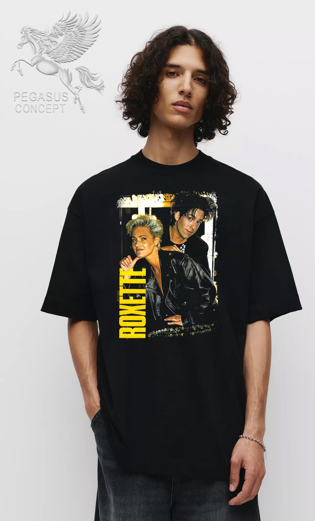 Μπλούζα μακό Premium ποιότητας σε χρώμα μαύρο με τύπωμα Roxette