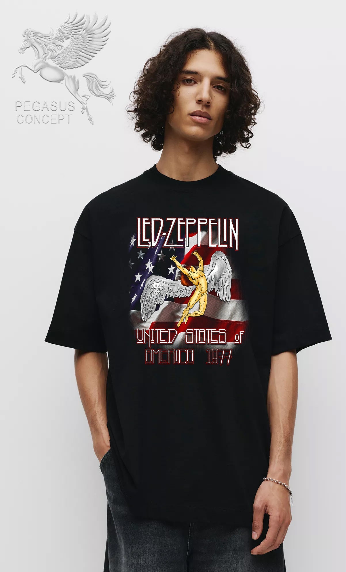 Μπλούζα μακό Premium ποιότητας σε χρώμα μαύρο με τύπωμα Led Zeppelin