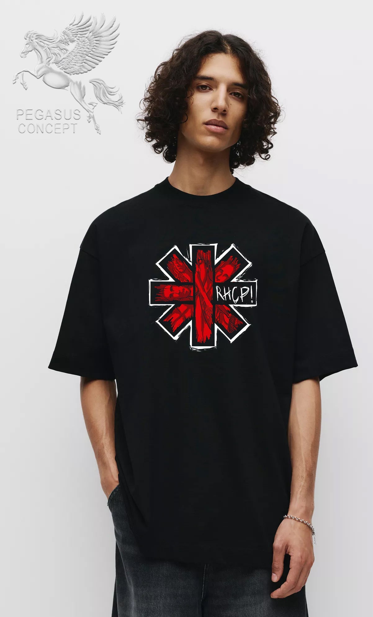 Μπλούζα μακό Premium ποιότητας σε χρώμα μαύρο με τύπωμα Red Hot Chilli Peppers