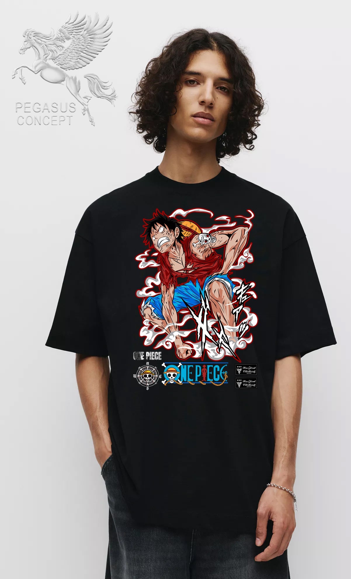 Μπλούζα μακό Premium ποιότητας σε χρώμα μαύρο με τύπωμα One Piece