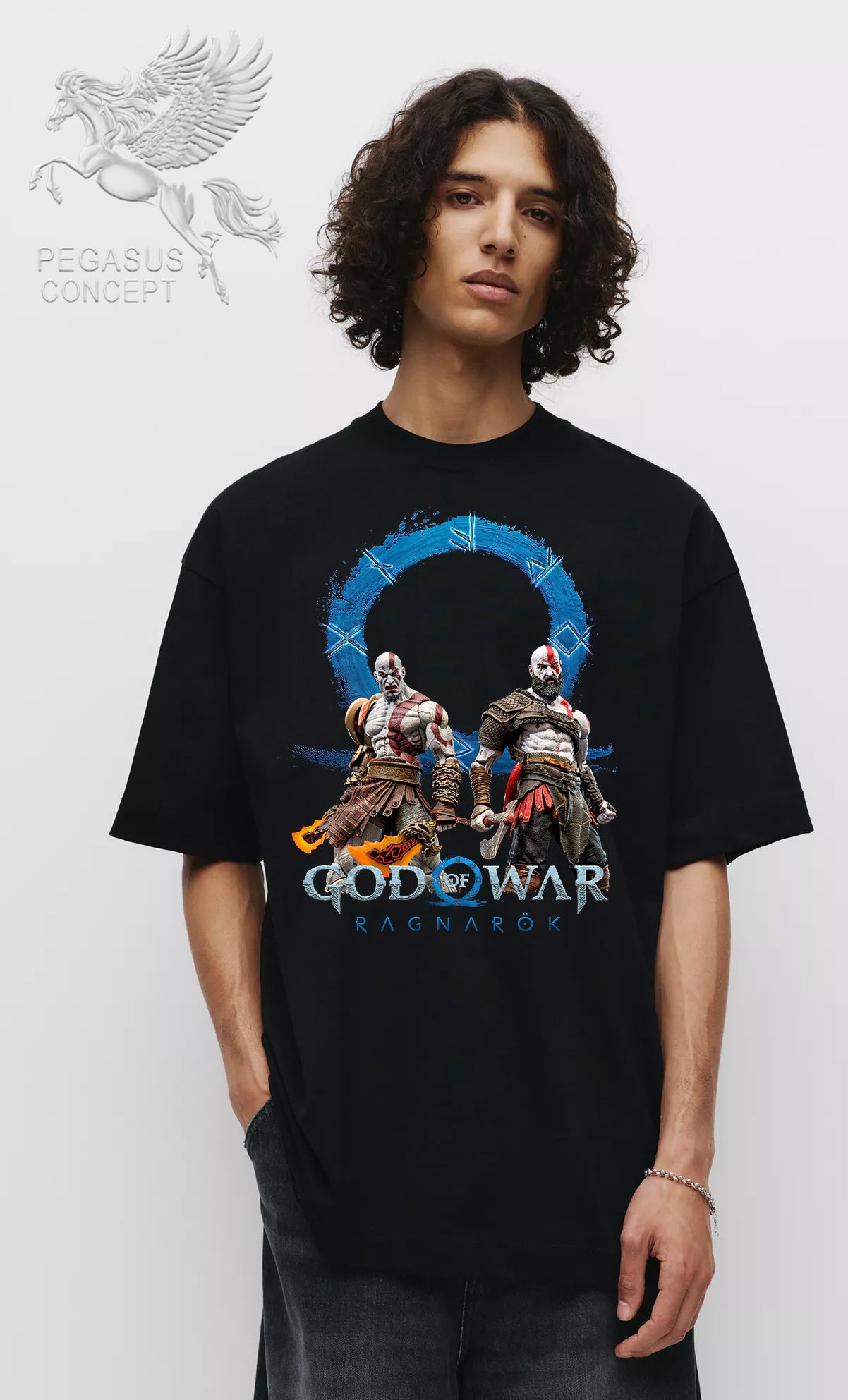 Μπλούζα μακό Premium ποιότητας σε χρώμα μαύρο με τύπωμα God of War