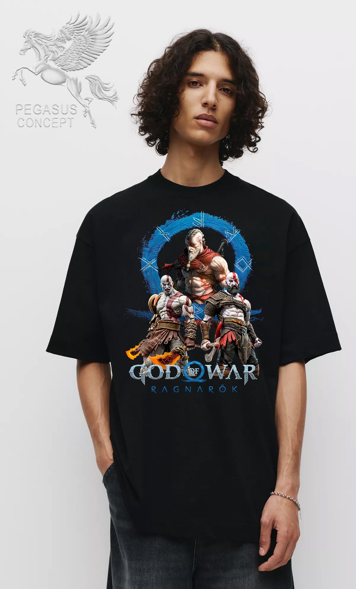 Μπλούζα μακό Premium ποιότητας σε χρώμα μαύρο με τύπωμα God of War