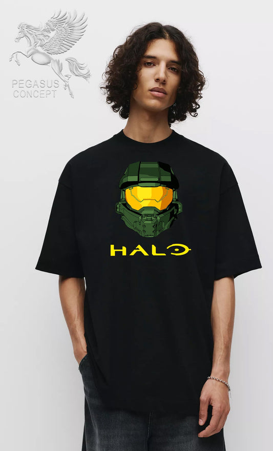 Μπλούζα μακό Premium ποιότητας σε χρώμα μαύρο με τύπωμα Halo