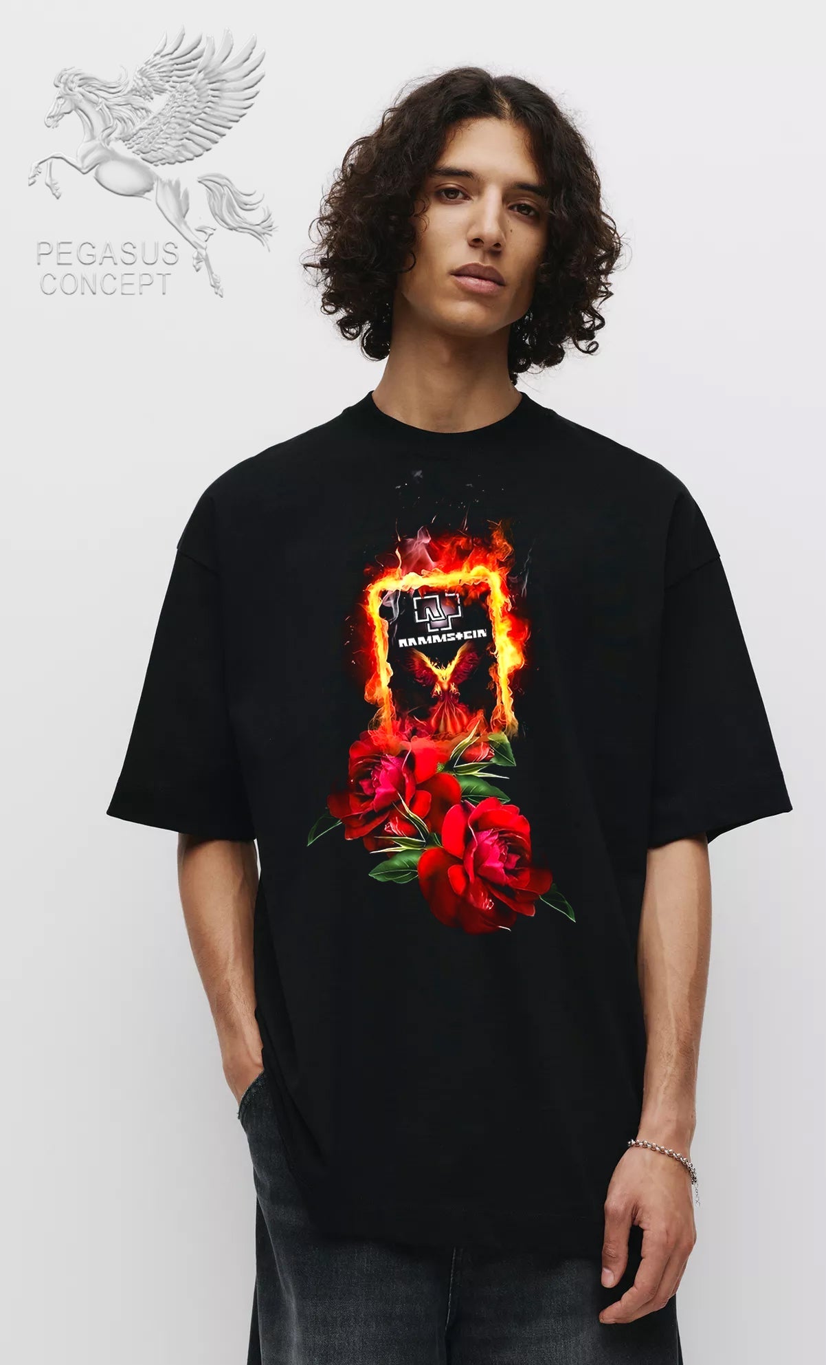 Μπλούζα μακό Premium ποιότητας σε χρώμα μαύρο με τύπωμα Rammstein