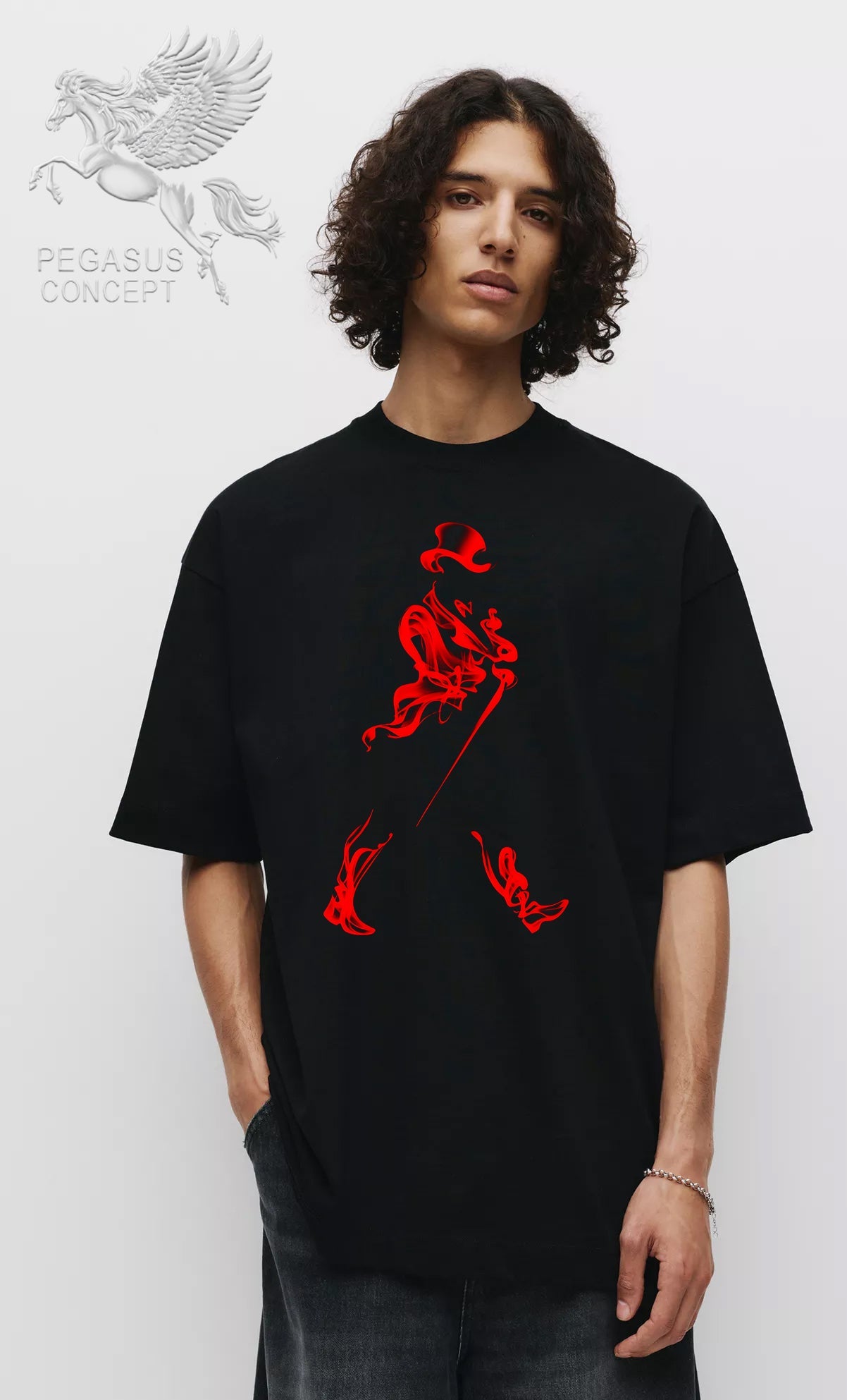 Μπλούζα μακό Premium ποιότητας σε χρώμα μαύρο με τύπωμα Keep Walking - Johnnie Walker