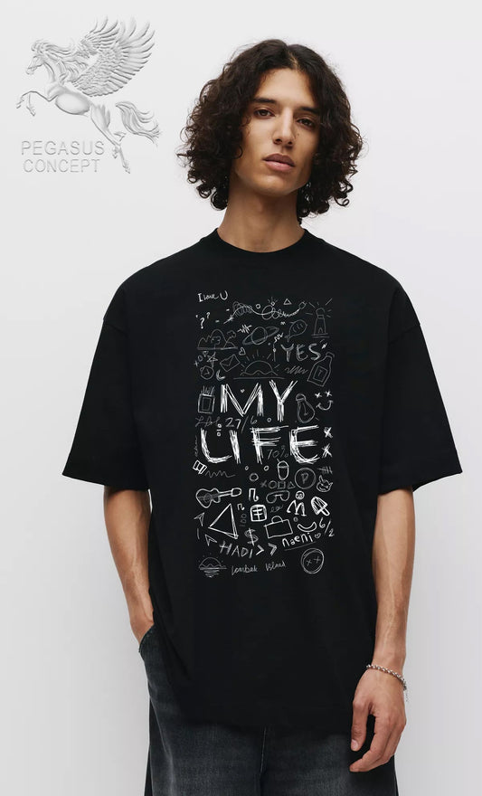 Μπλούζα μακό Premium ποιότητας σε χρώμα μαύρο με τύπωμα Urban My life
