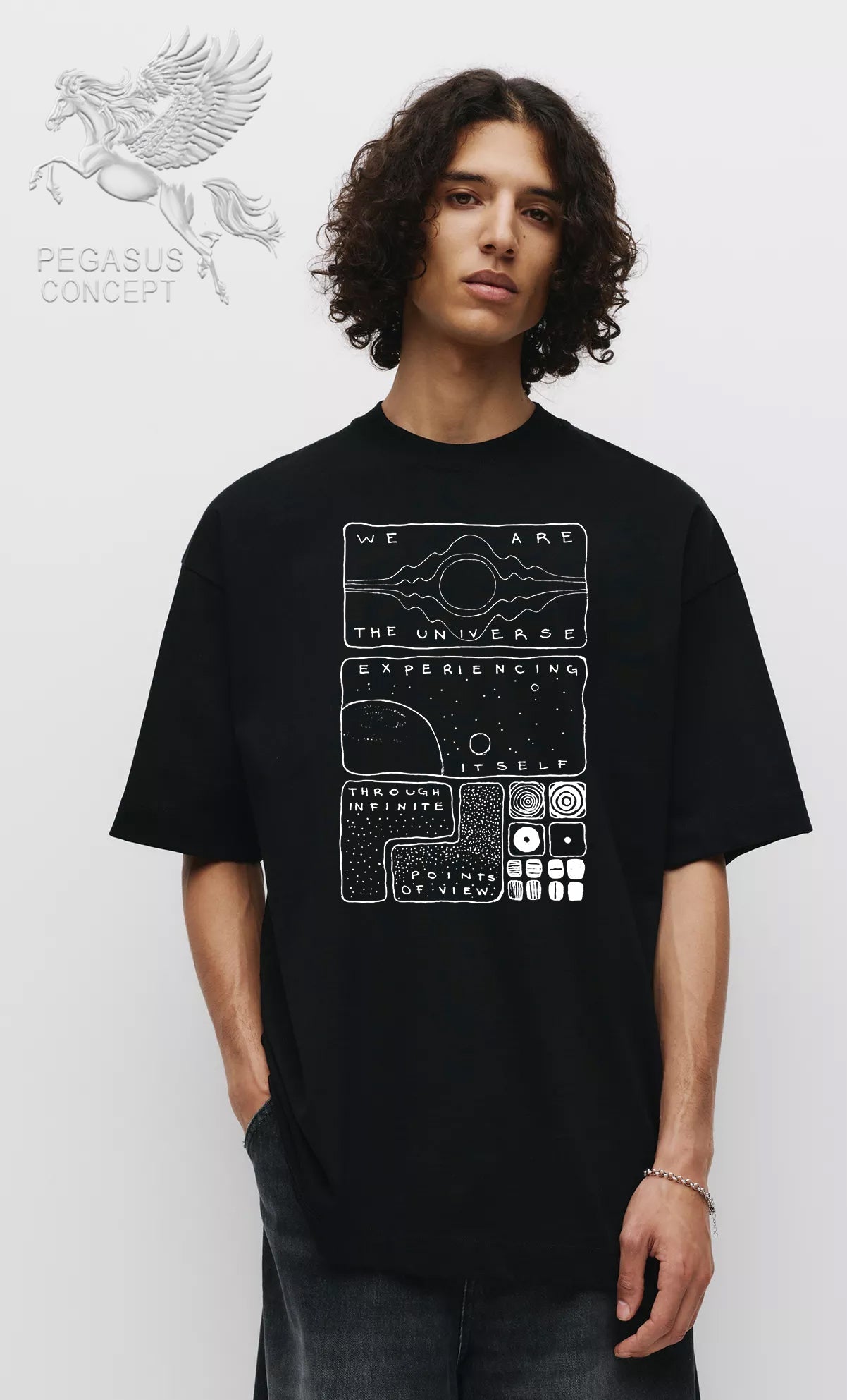 Μπλούζα μακό Premium ποιότητας σε χρώμα μαύρο με τύπωμα Universe Experience