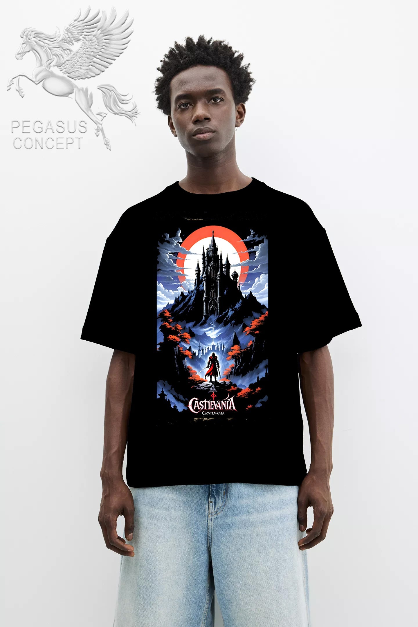 Μπλούζα μακό Premium ποιότητας σε χρώμα μαύρο με τύπωμα Castelvania