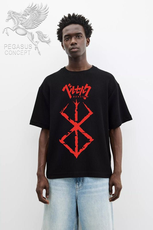 Μπλούζα μακό Premium ποιότητας σε χρώμα μαύρο με τύπωμα Bersek