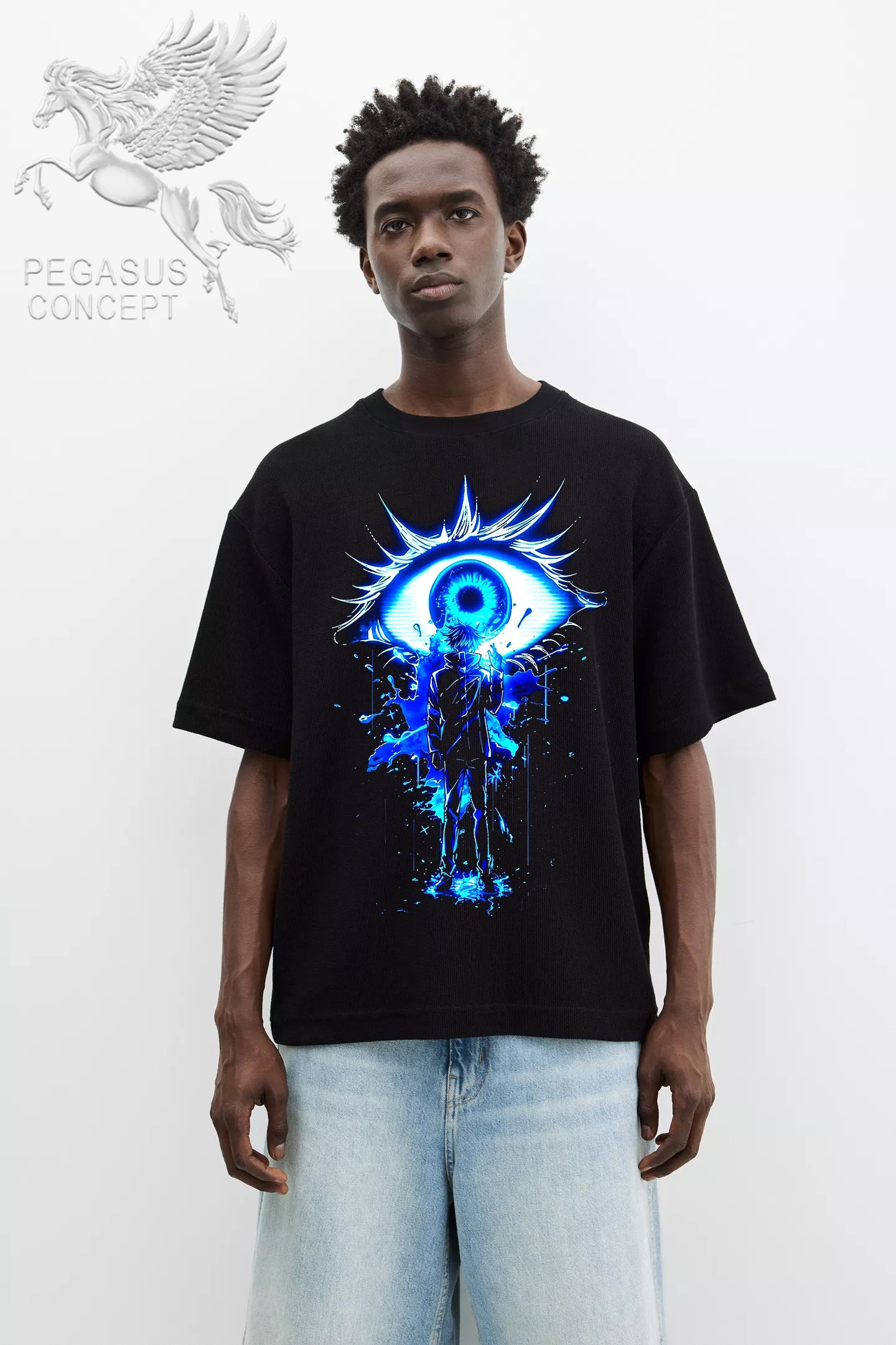 Μπλούζα μακό Premium ποιότητας σε χρώμα μαύρο με τύπωμα Άνιμε