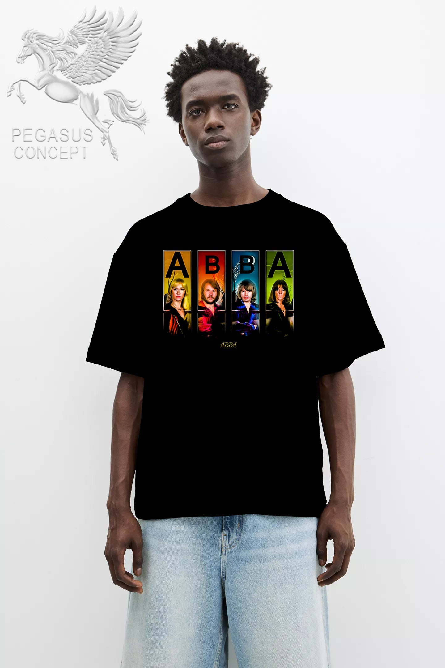 Μπλούζα μακό Premium ποιότητας σε χρώμα μαύρο με τύπωμα ABBA