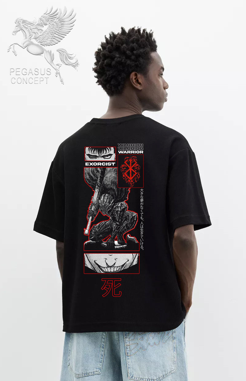 Μπλούζα μακό Premium ποιότητας σε χρώμα μαύρο με τύπωμα Bersek