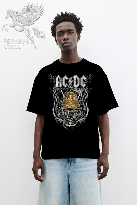 Μπλούζα μακό Premium ποιότητας σε χρώμα μαύρο με τύπωμα AC/DC