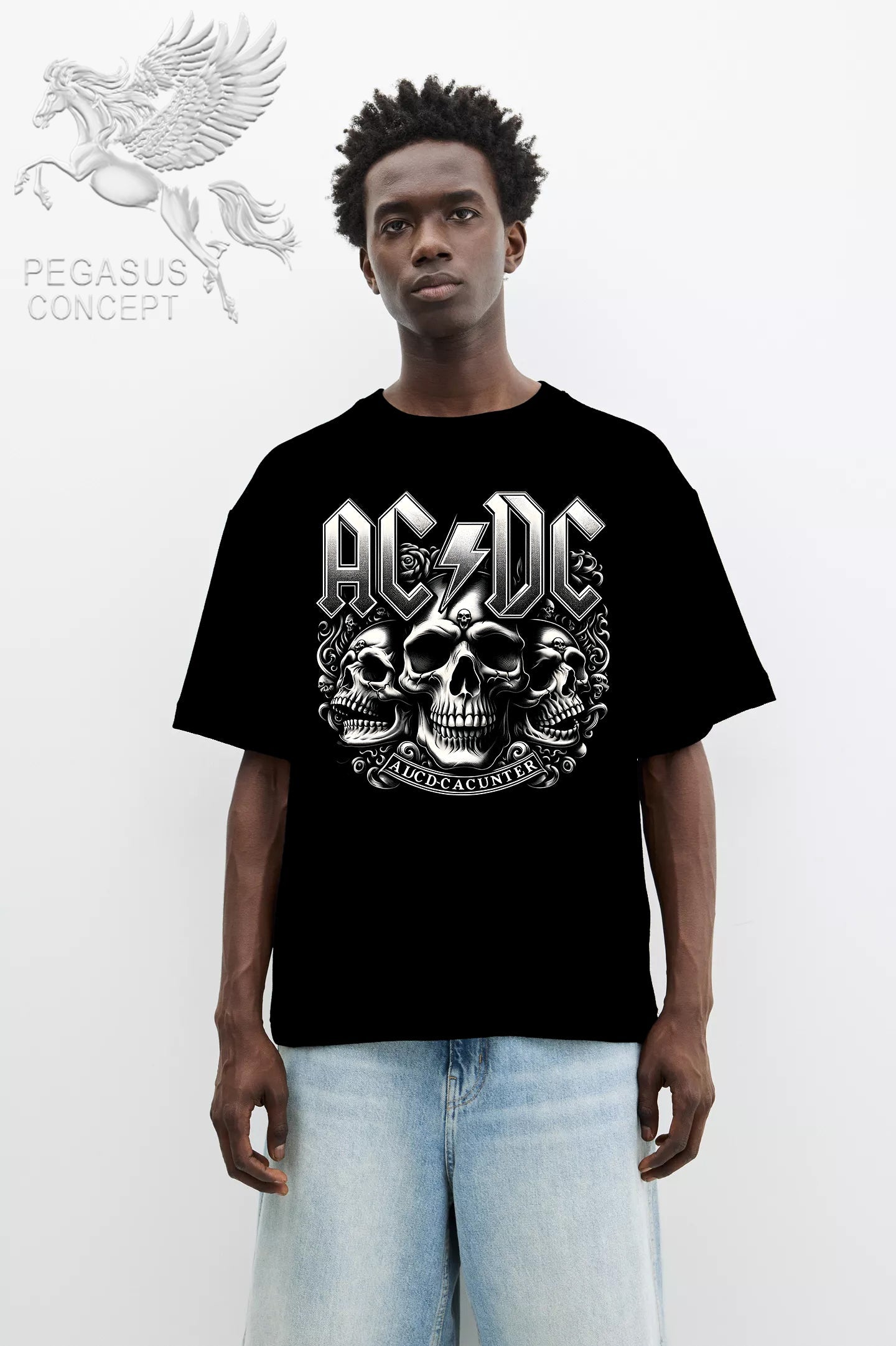 Μπλούζα μακό Premium ποιότητας σε χρώμα μαύρο με τύπωμα AC/DC