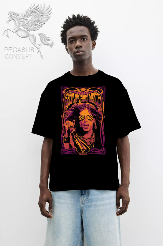 Μπλούζα μακό Premium ποιότητας σε χρώμα μαύρο με τύπωμα Aerosmith