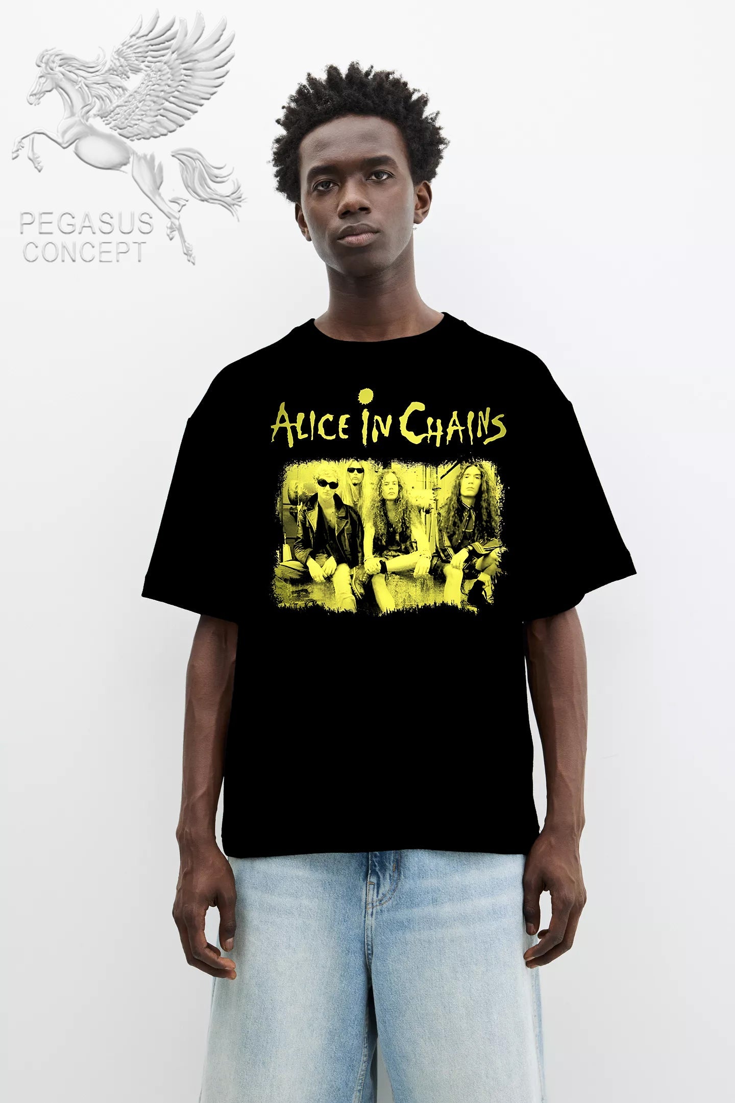 Μπλούζα μακό Premium ποιότητας σε χρώμα μαύρο με τύπωμα Alice in Chains