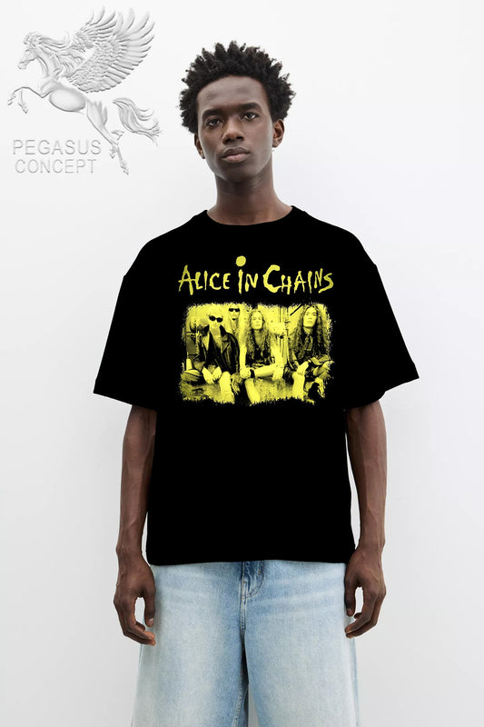 Μπλούζα μακό Premium ποιότητας σε χρώμα μαύρο με τύπωμα Alice in Chains